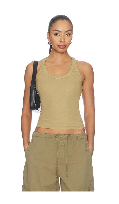 rag & bone the essential rib wide string tank in brown. - size l (also in xxs, xs, s, m, xl)