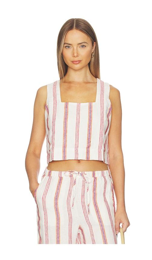 rails x giadzy alira top in white,red. - size l (also in xs, s, m, xl)