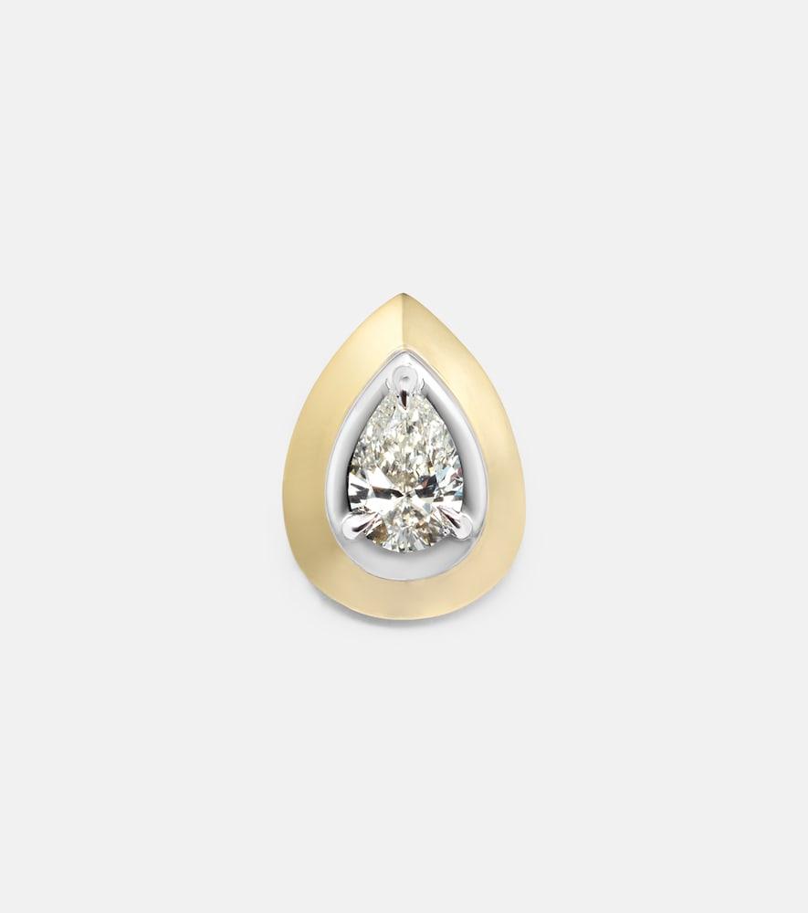 rainbow k 9kt gold single earring with diamond