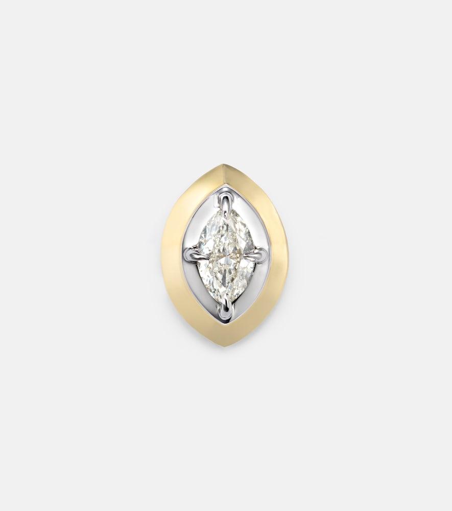 rainbow k 9kt gold single earring with diamond