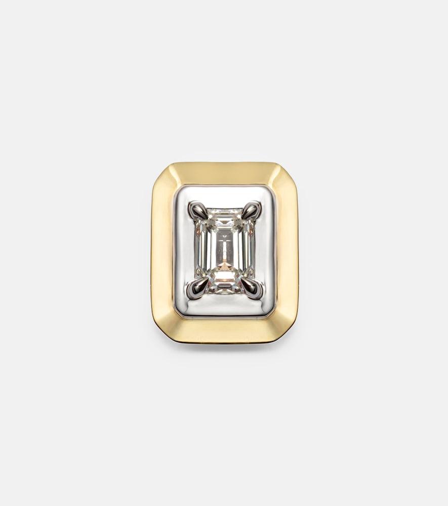 rainbow k 9kt gold single earring with diamond
