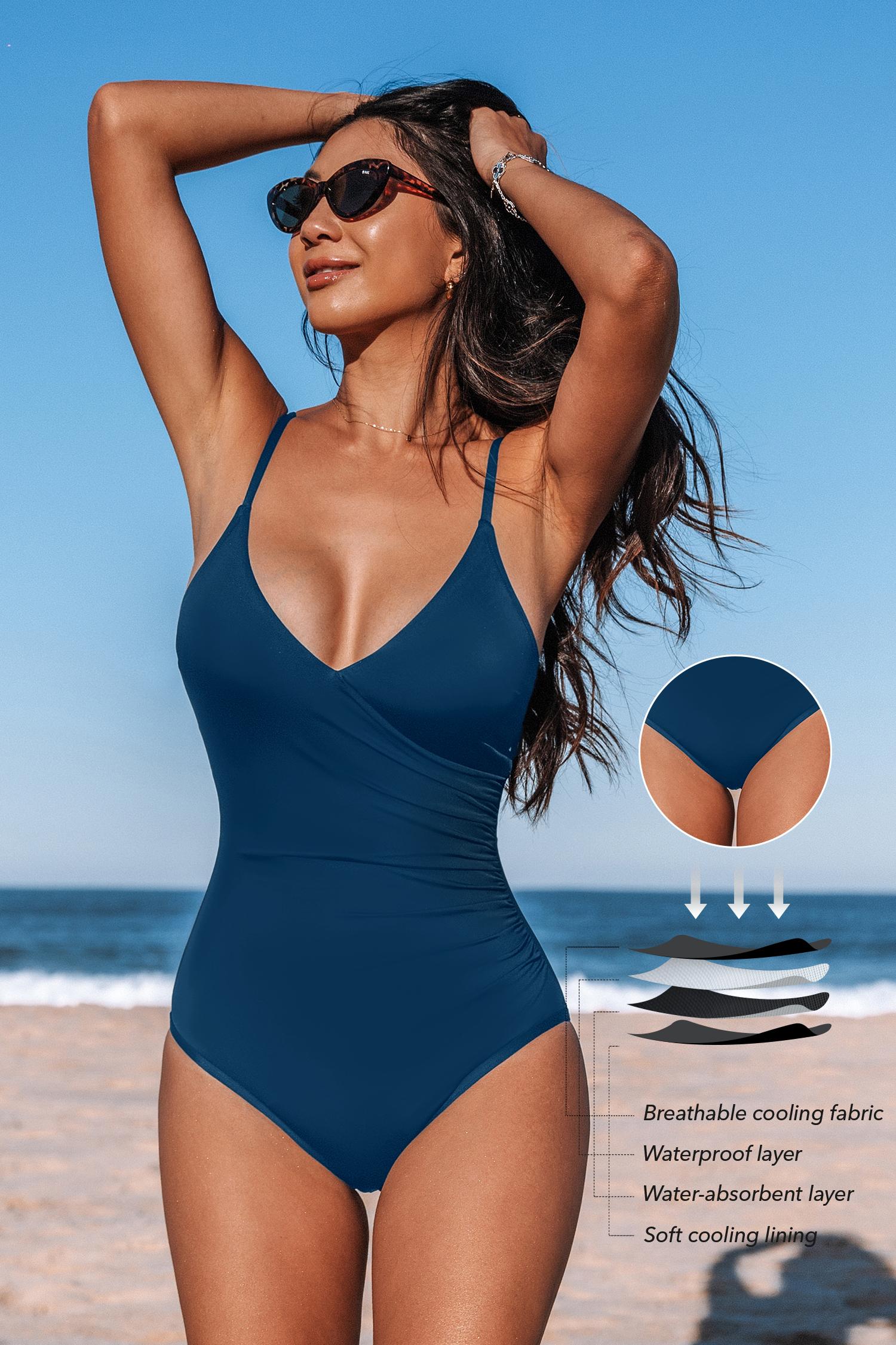 rainfall blue one-piece swimsuit - m