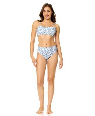raisins womens bandeau neck swim bra high waist bottoms