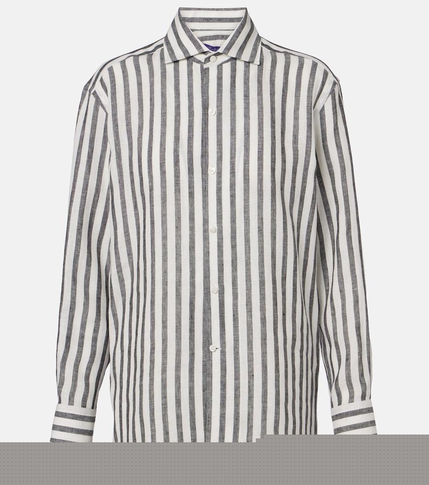 ralph lauren collection capri striped linen shirt