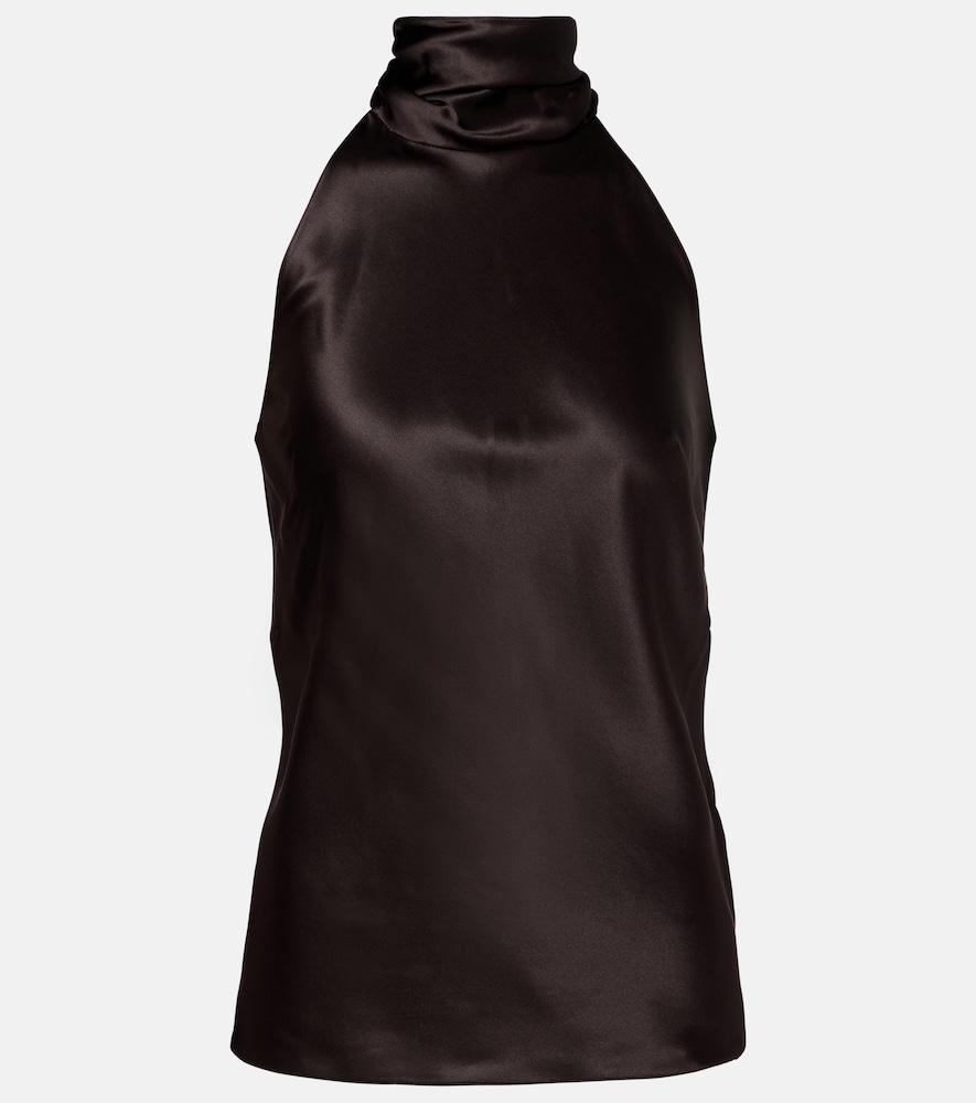 ralph lauren collection chilton halterneck silk-blend top