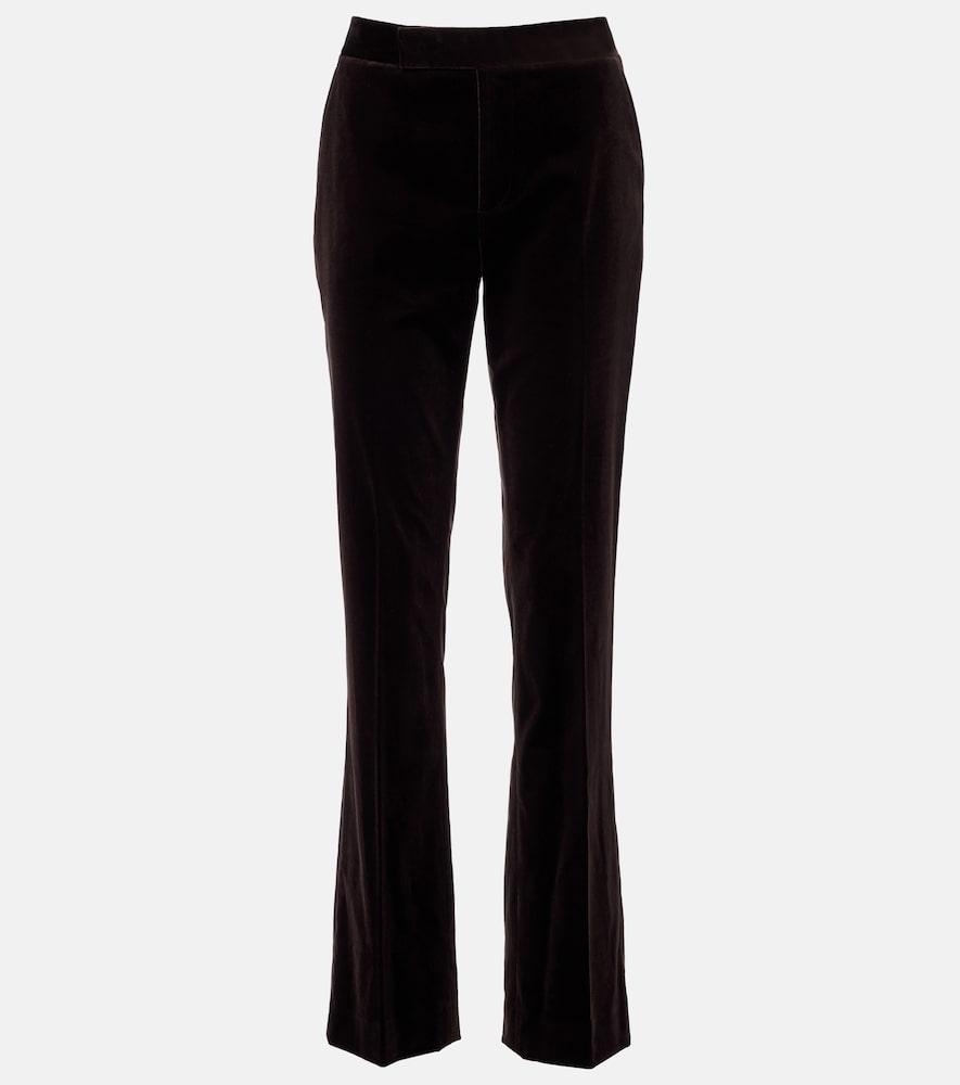 ralph lauren collection cotton-blend velvet straight pants