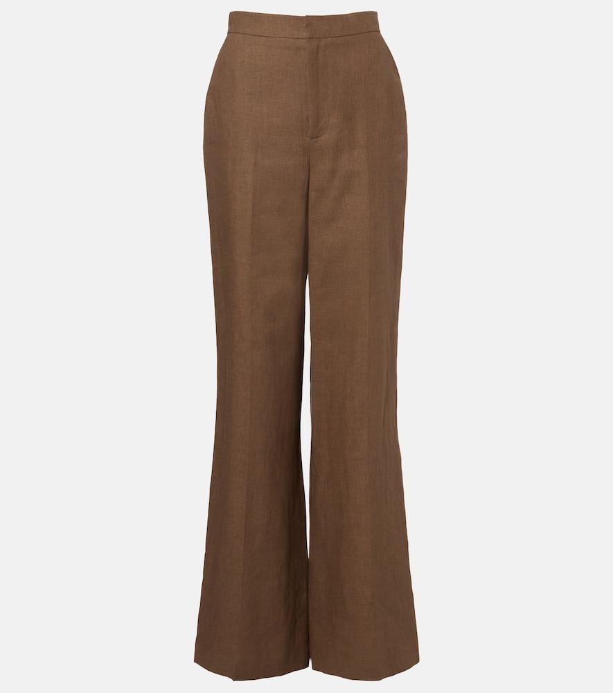 ralph lauren collection dean linen wide-leg pants