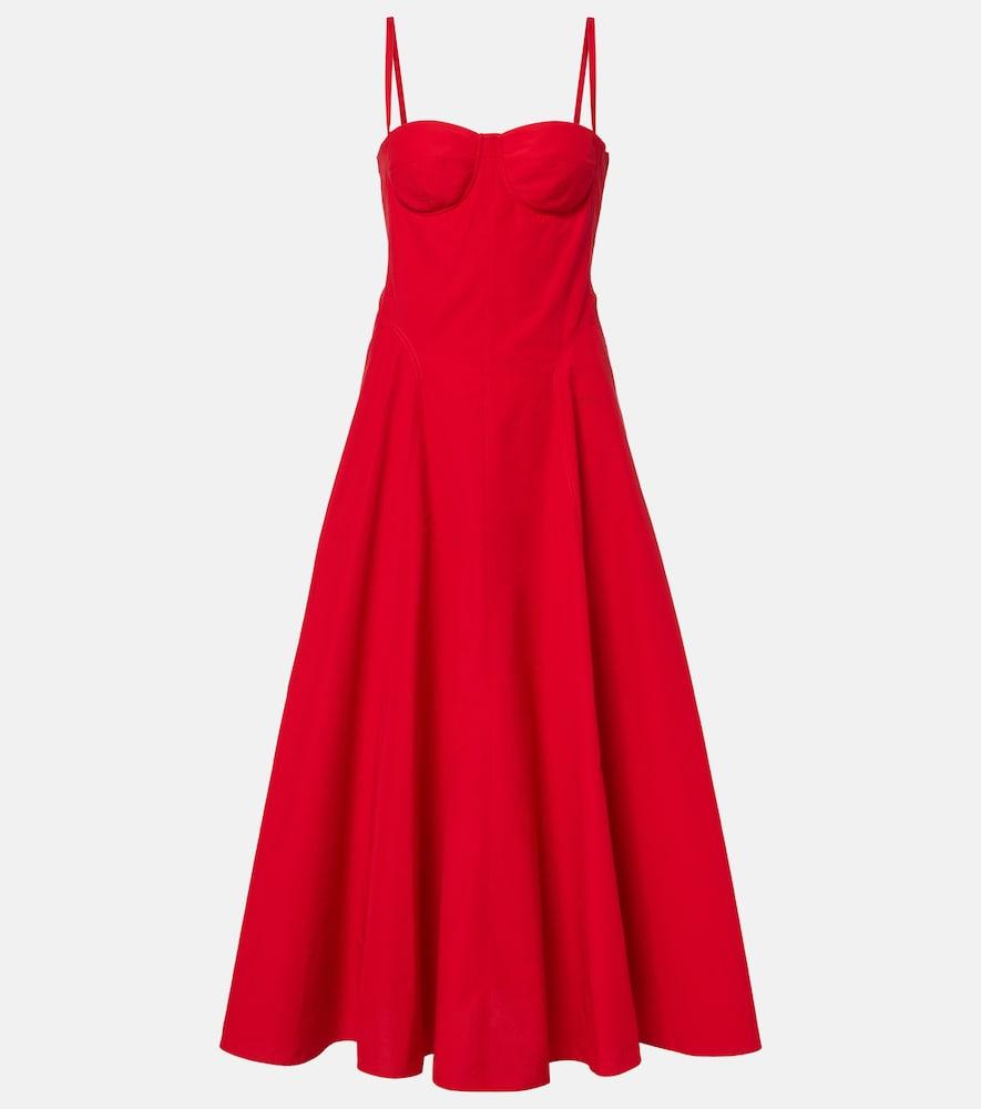ralph lauren collection marigot cotton-blend midi dress