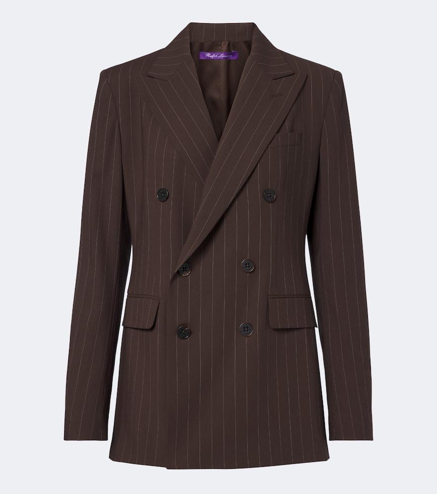 ralph lauren collection pinstripe double-breasted wool blazer