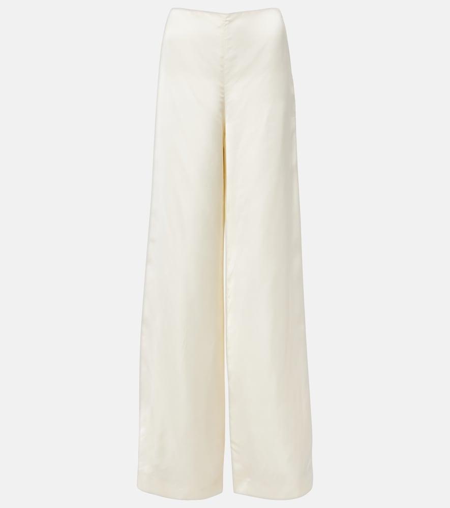 ralph lauren collection satin wide-leg pants