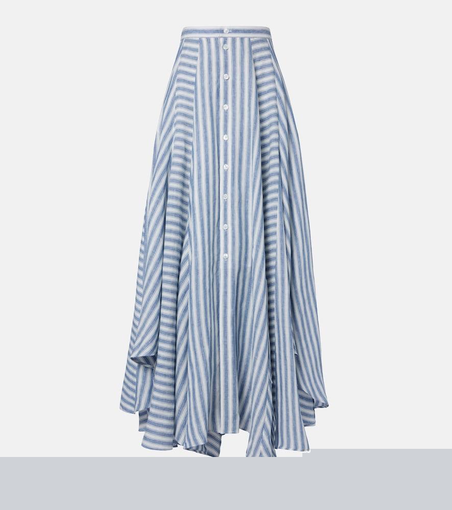 ralph lauren collection shamus striped linen maxi skirt