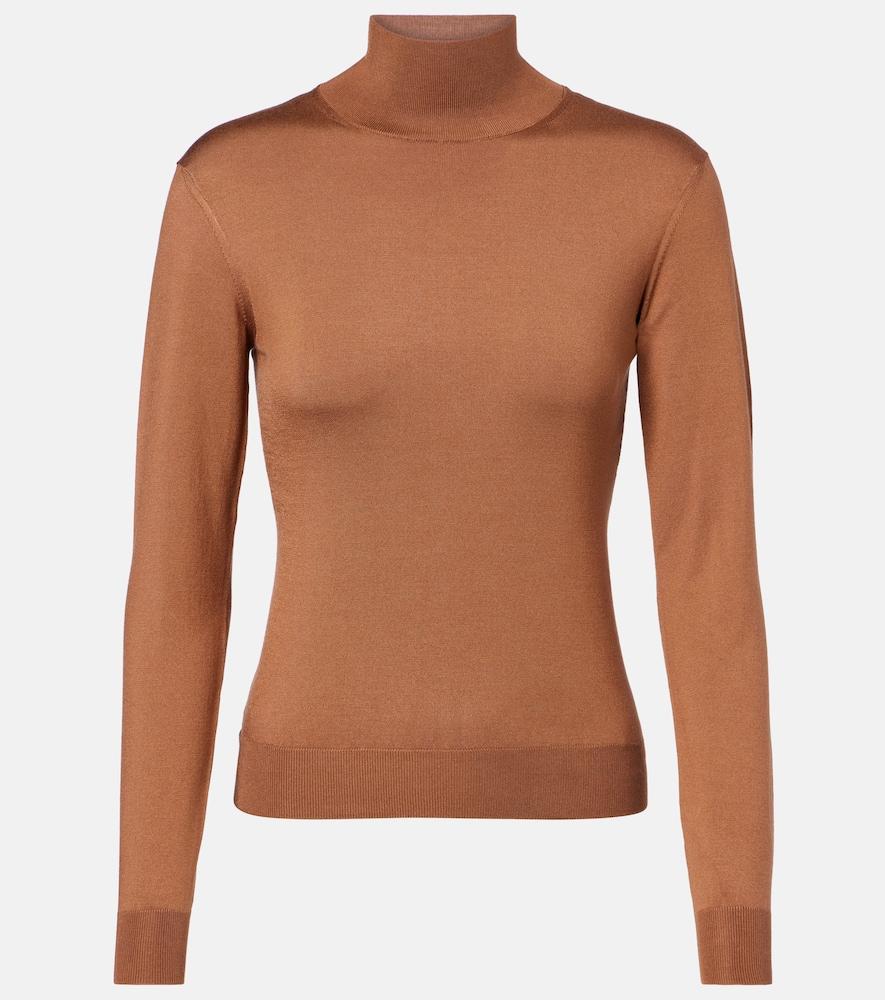 ralph lauren collection silk-blend jersey sweater