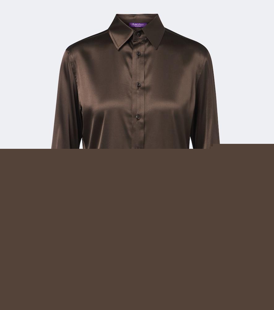 ralph lauren collection silk-blend satin shirt