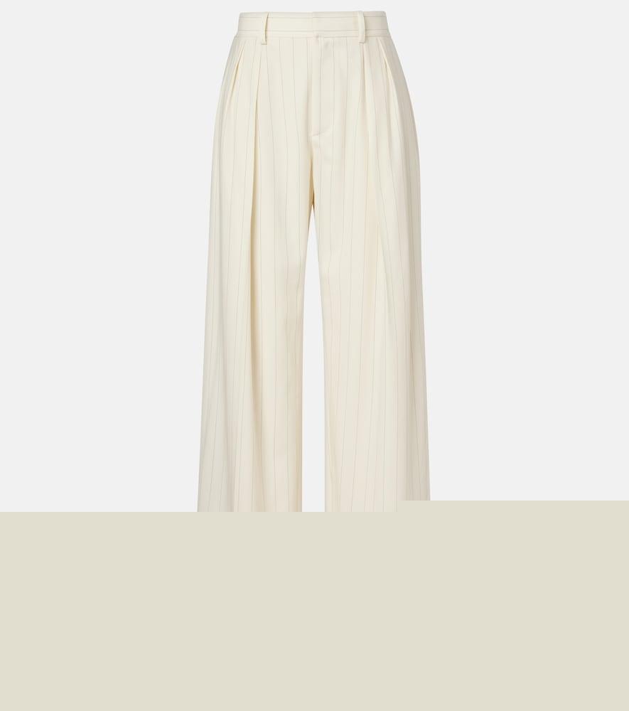 ralph lauren collection striped high-rise wool wide-leg pants