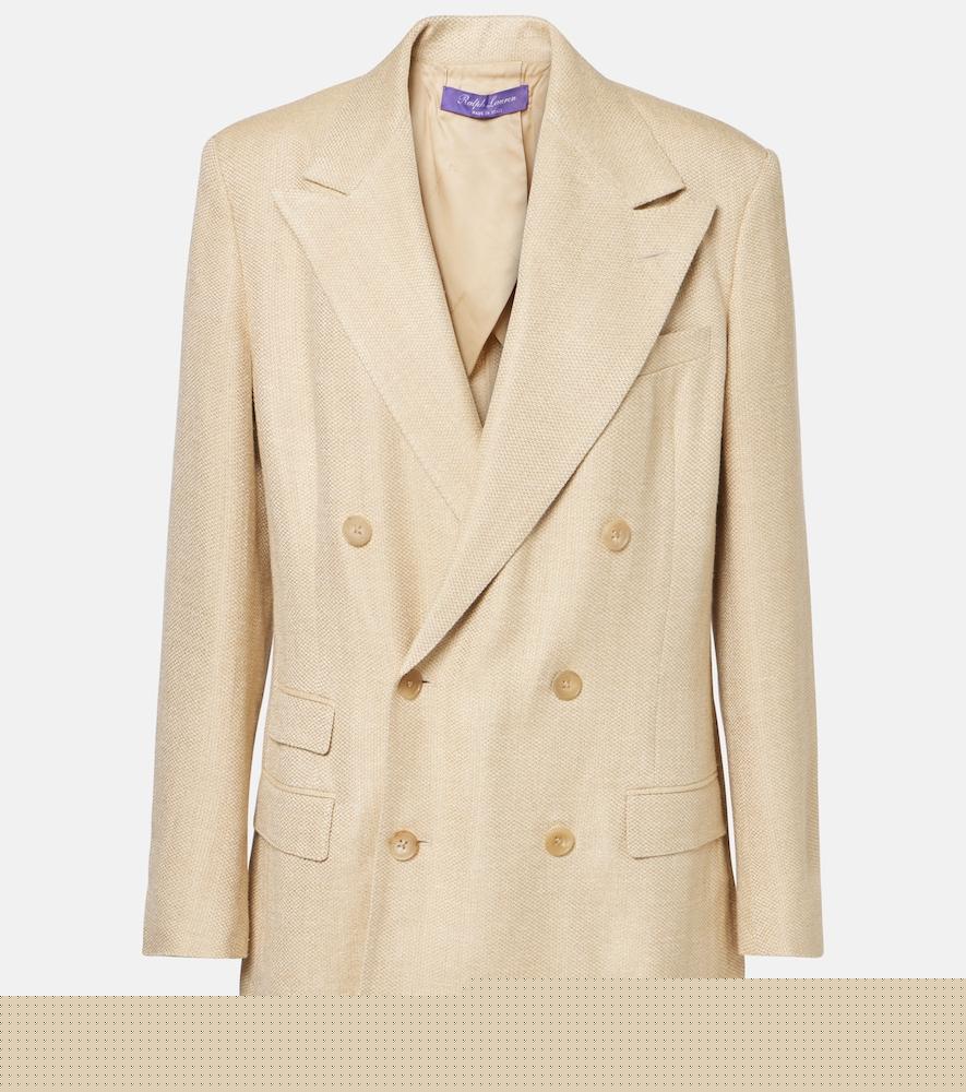 ralph lauren collection vannesa silk and linen-blend blazer
