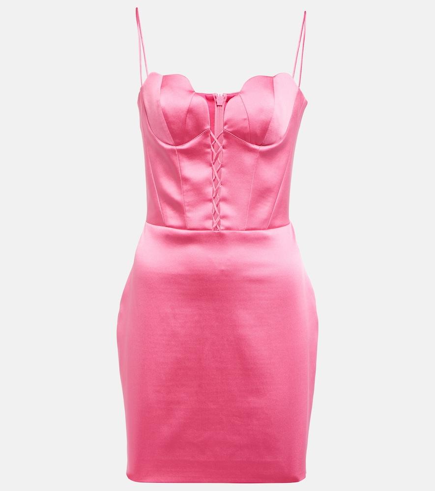 rasario lace-up satin bustier minidress