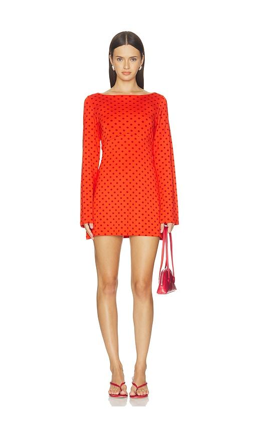 rat boi boatneck dress in red. - size l (also in s, xs, m)