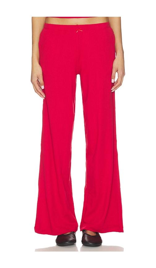 rat boi pointelle crop pant in red. - size l (also in s, xs, m, xxl)