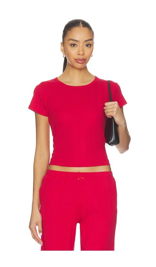 rat boi pointelle perfect tee in red. - size l (also in s, xs, xl)