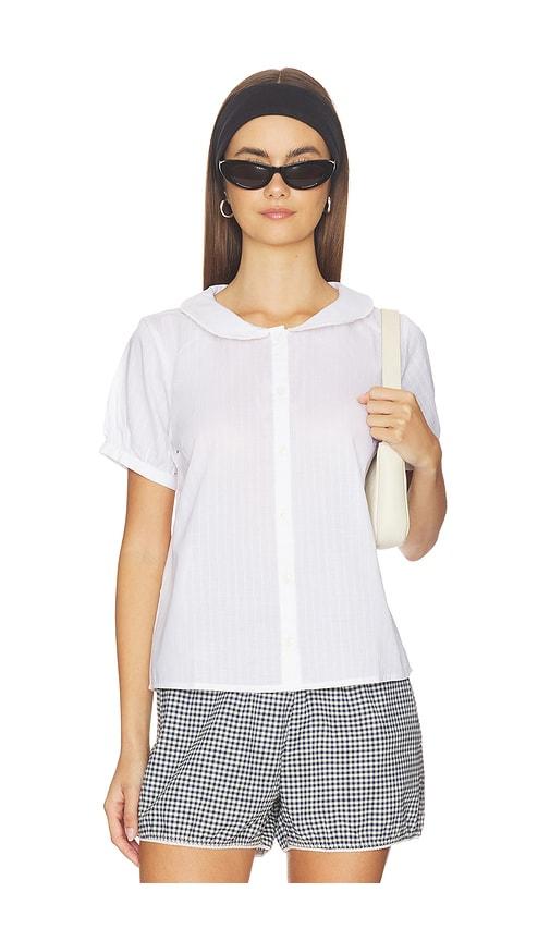 rat boi puff sleeve button down in white. - size l (also in s, xxl)