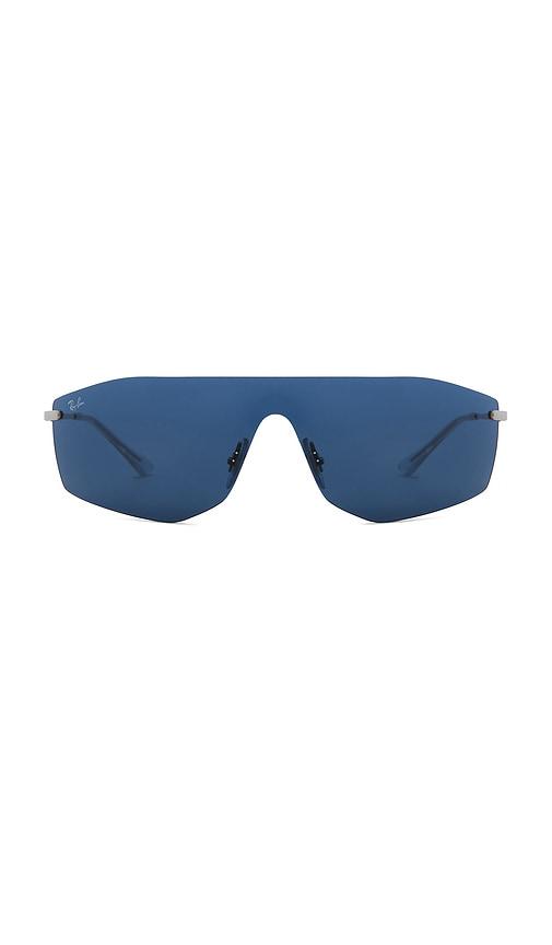ray-ban alix sunglasses in metallic silver.