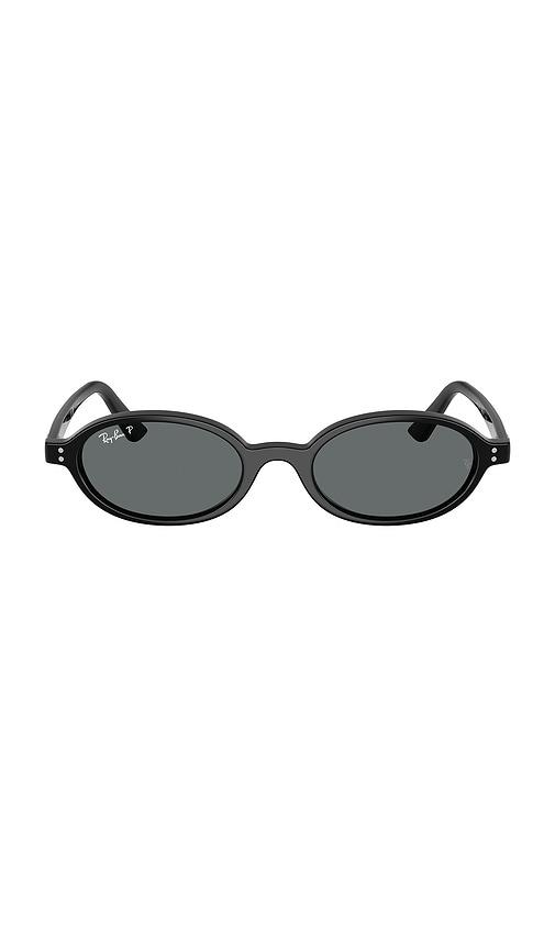 ray-ban oval sunglasses in black.