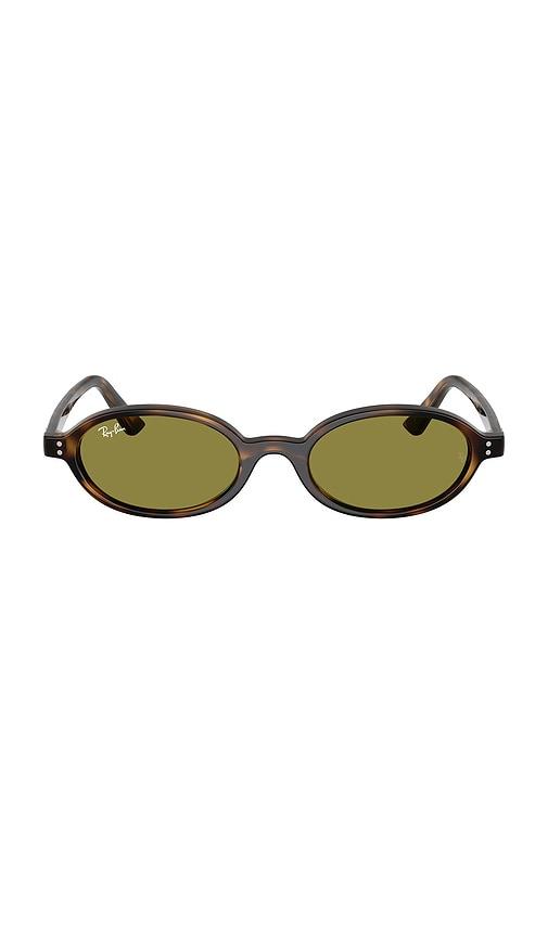 ray-ban oval sunglasses in brown.