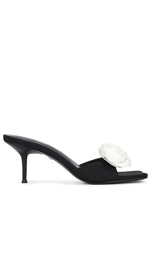 raye rosette mule in black. - size 6 (also in 7, 7.5, 8)