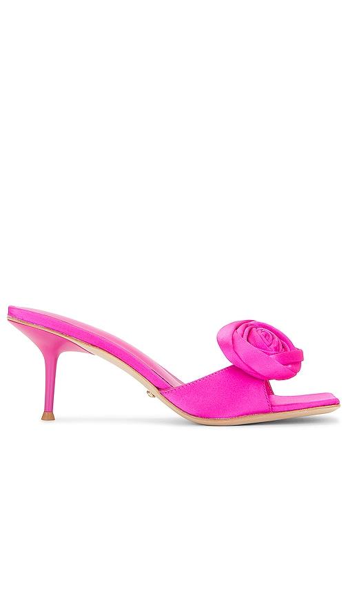 raye rosette mule in pink. - size 6.5 (also in 7.5, 8, 8.5)