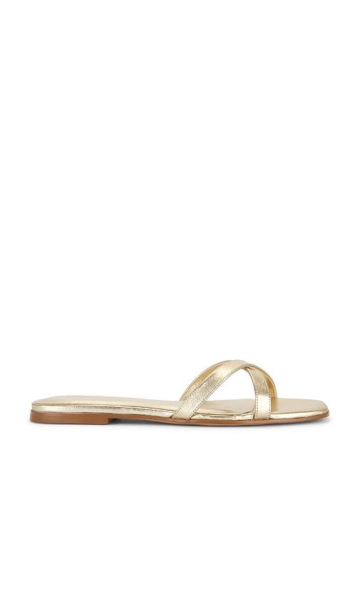 raye yasminah sandal in metallic gold. - size 10 (also in 5.5, 6, 6.5, 7, 7.5, 8, 8.5, 9, 9.5)