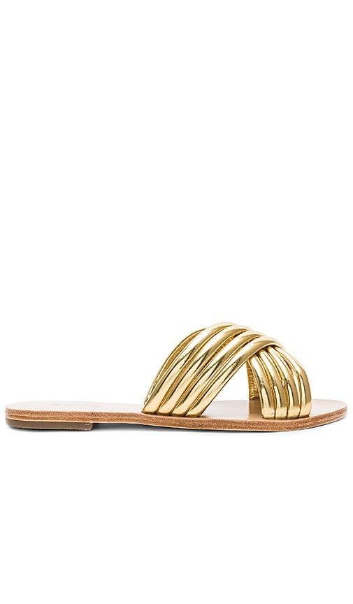 raye ziggy sandal in metallic gold. - size 5.5 (also in 6.5, 7, 9.5)