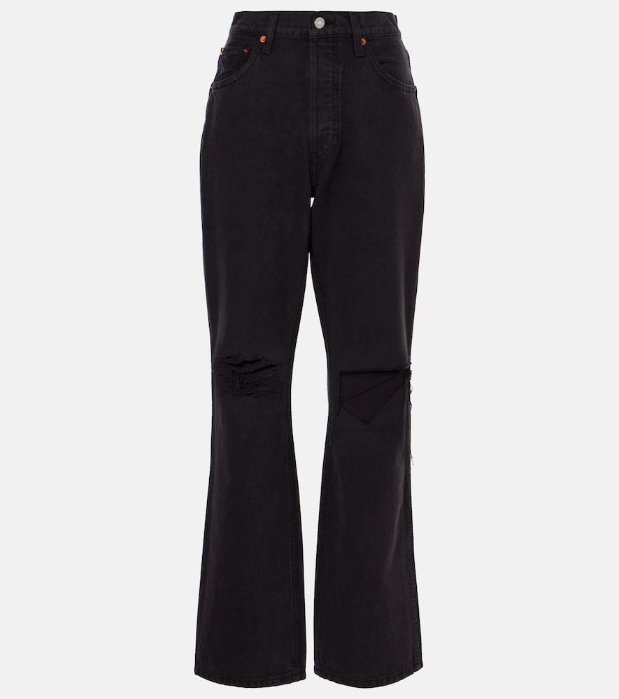 re/done 90s distressed high-rise flared jeans