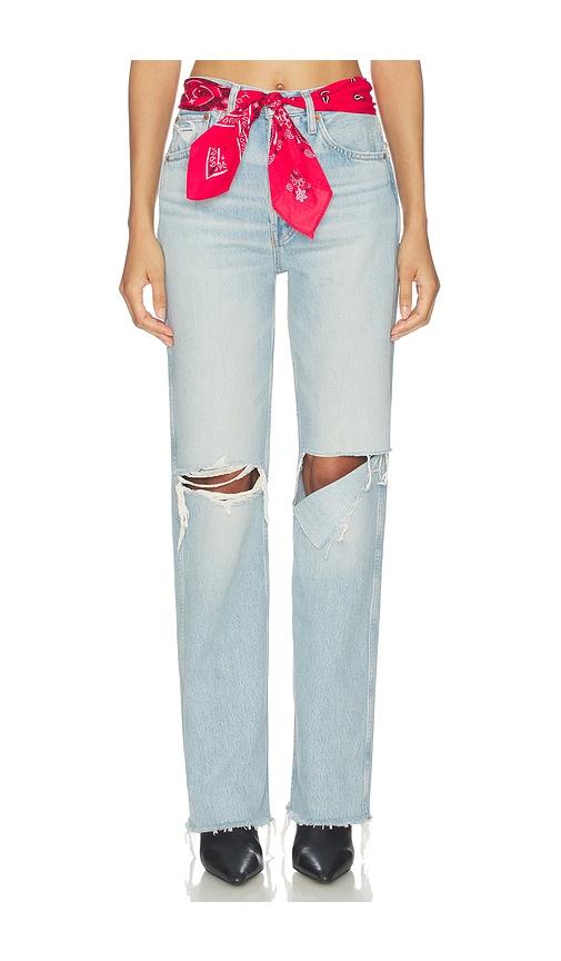 re/done 90s high rise loose with bandana wide leg jeans in blue. - size 25 (also in 26, 27, 28, 29, 30, 31, 32)