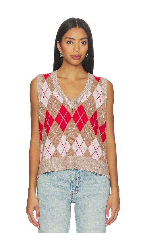 re/done argyle vest in tan,red. - size l (also in m)