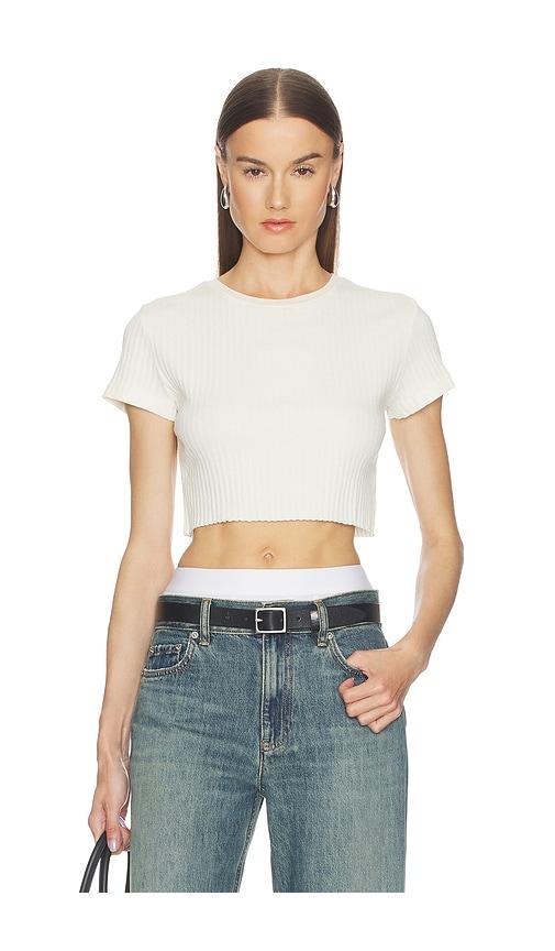 re/done cropped 60s slim tee in white. - size m (also in xs, s)