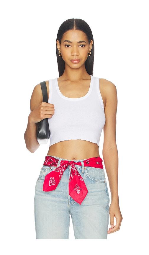 re/done cropped 60s tank in white. - size l (also in m, s, xl, xs)