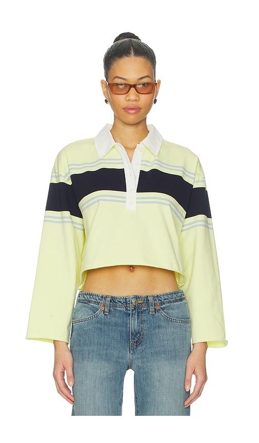 re/done cut off rugby polo top in yellow. - size m (also in s)