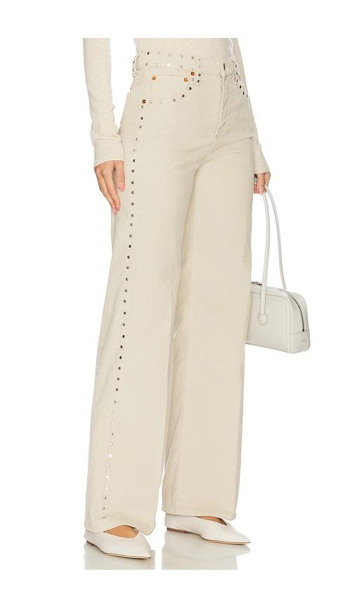 re/done high rise wide leg jeans in taupe. - size 25 (also in 27, 28, 29, 30, 31)