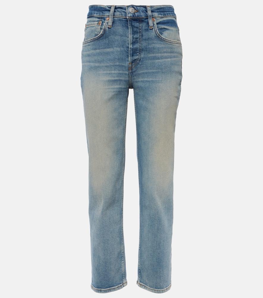re/done mid rise stove pipe straight jeans