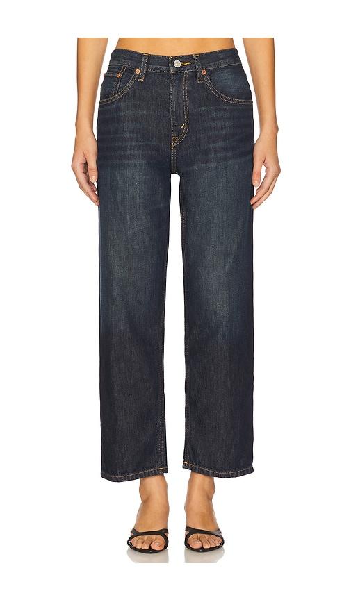 re/done ollie wide leg jeans in denim-dark. - size 23 (also in 24, 25, 26, 27, 28, 29, 31, 32)