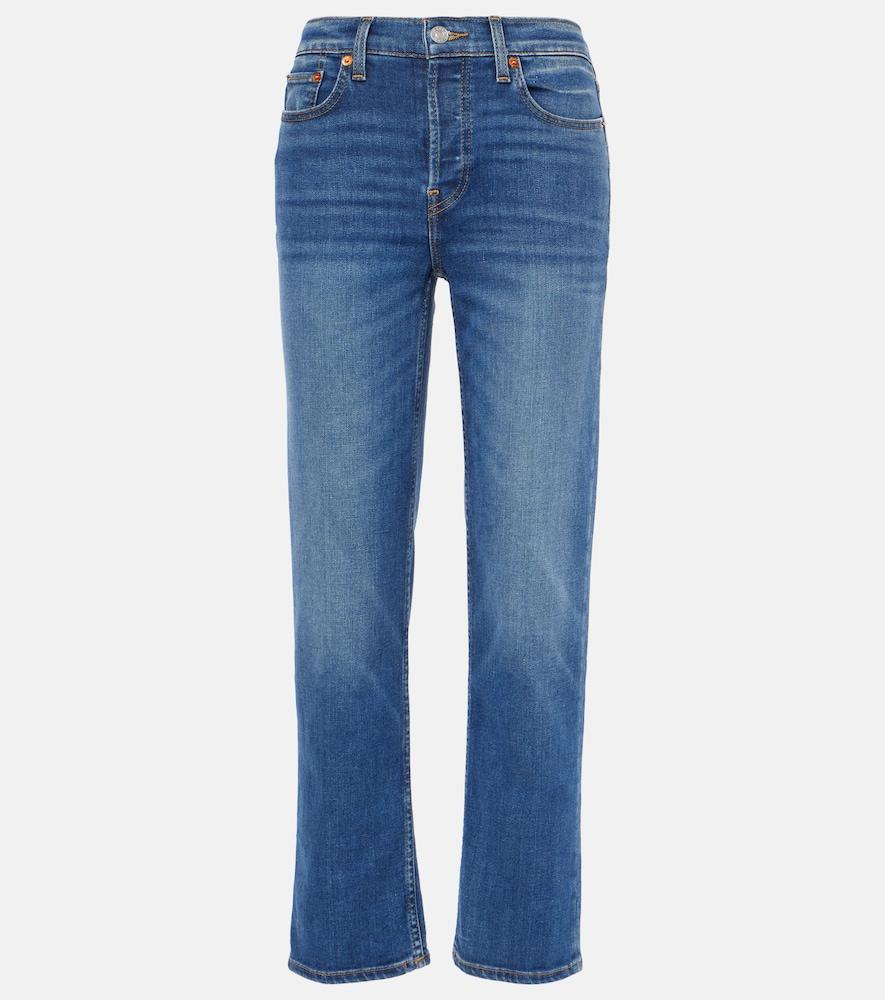 re/done stove pipe mid-rise straight jeans