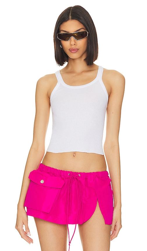 re/done x hanes cropped rib tank in white. - size l (also in xs, m, xl)