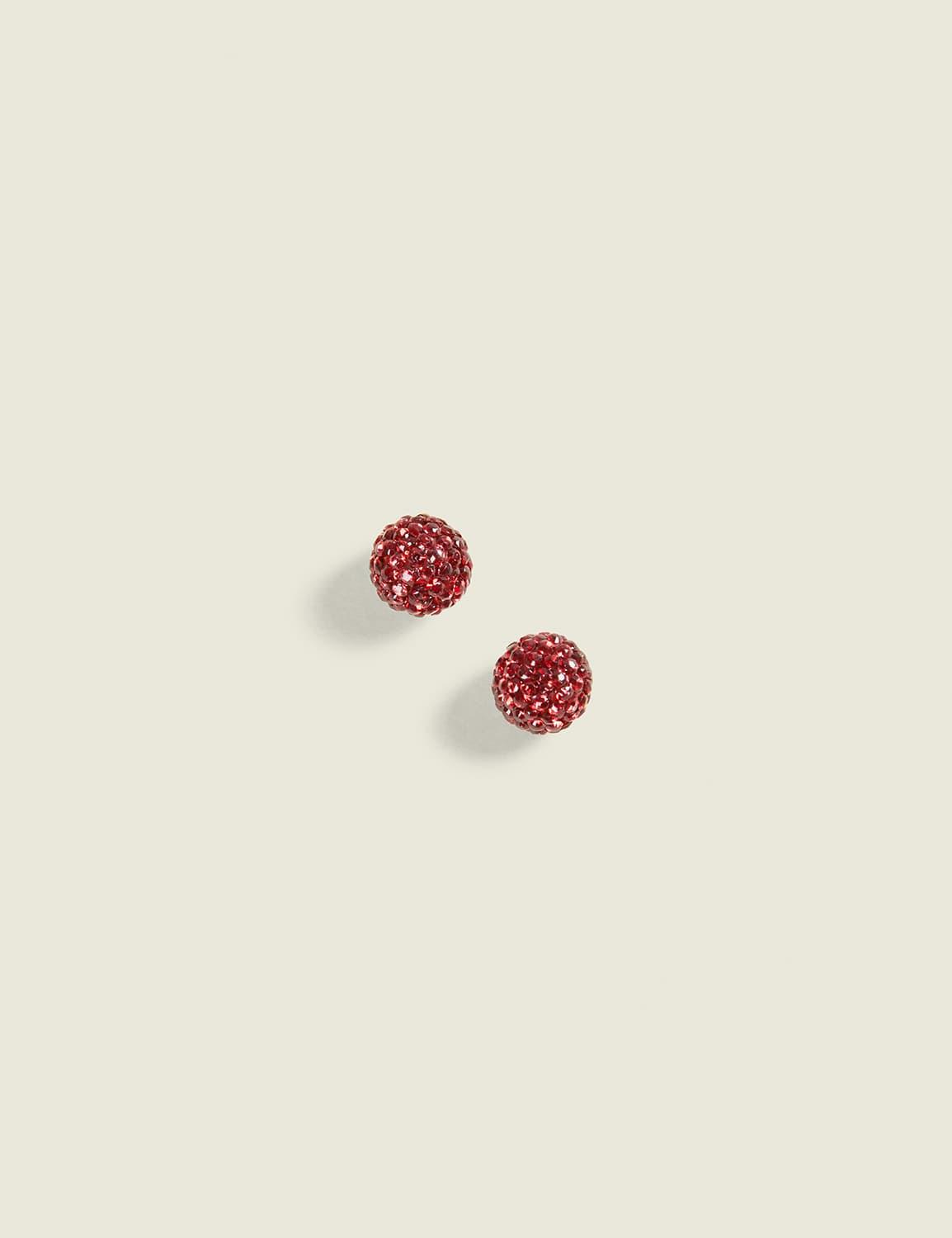 red fireball stud earrings
