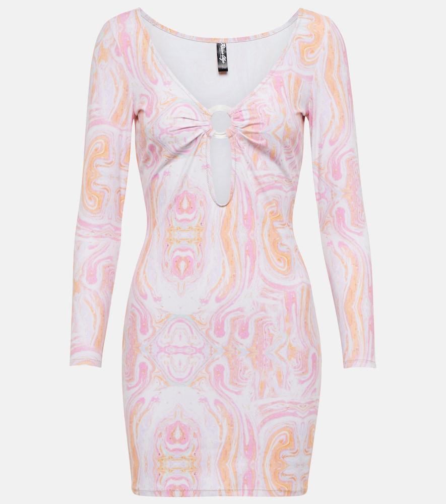 reina olga duke printed cutout minidress