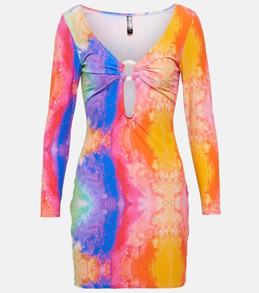 reina olga duke printed cutout minidress