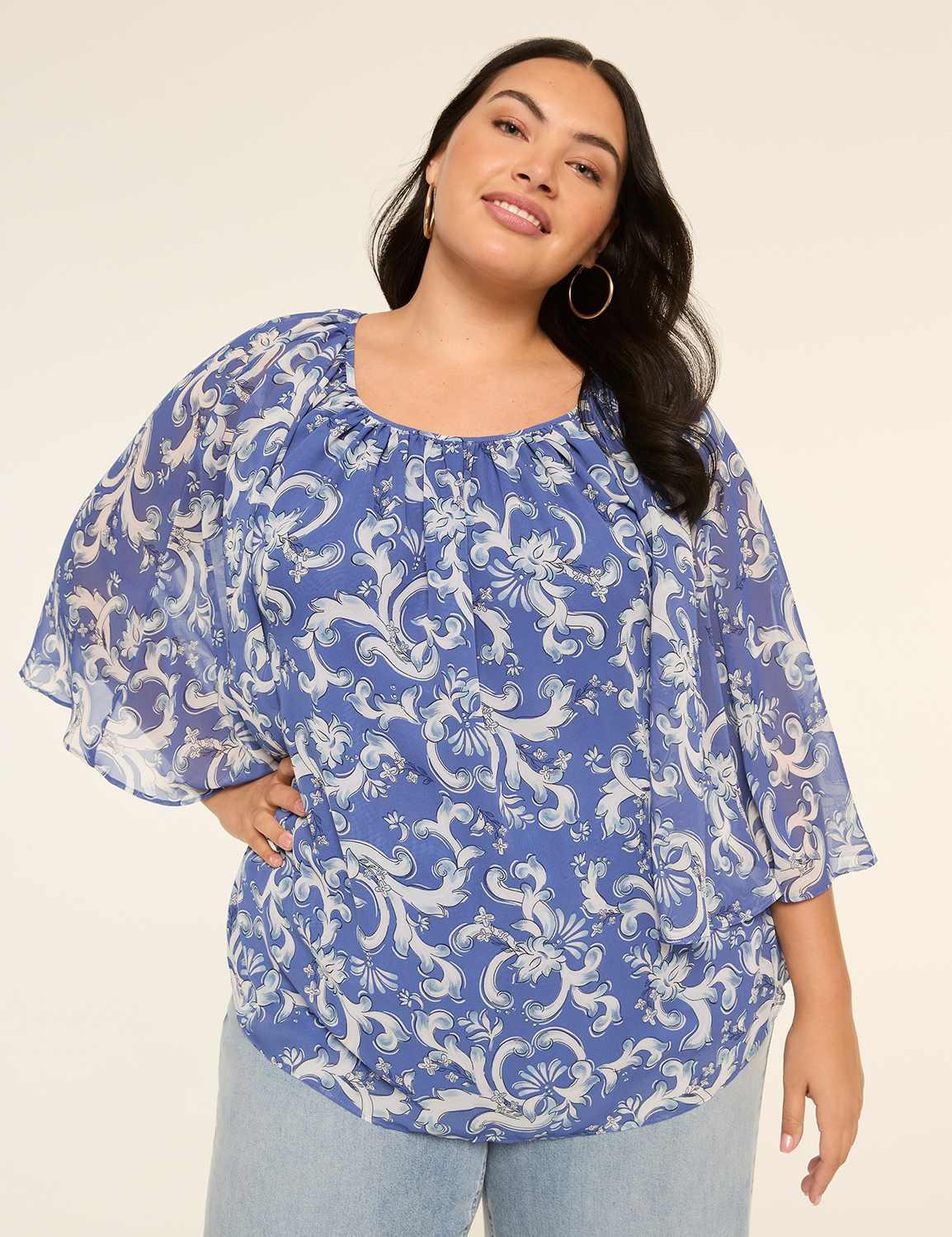 relaxed circle popover blouse