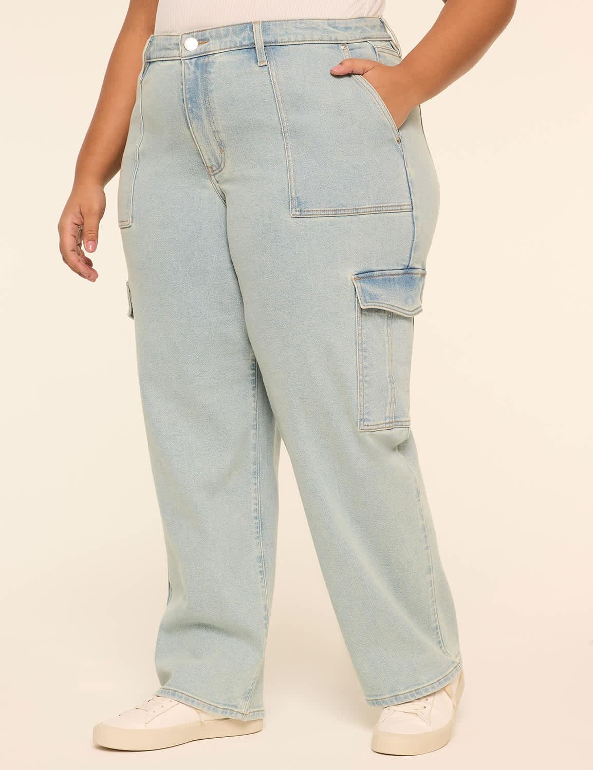 relaxed straight cargo jean