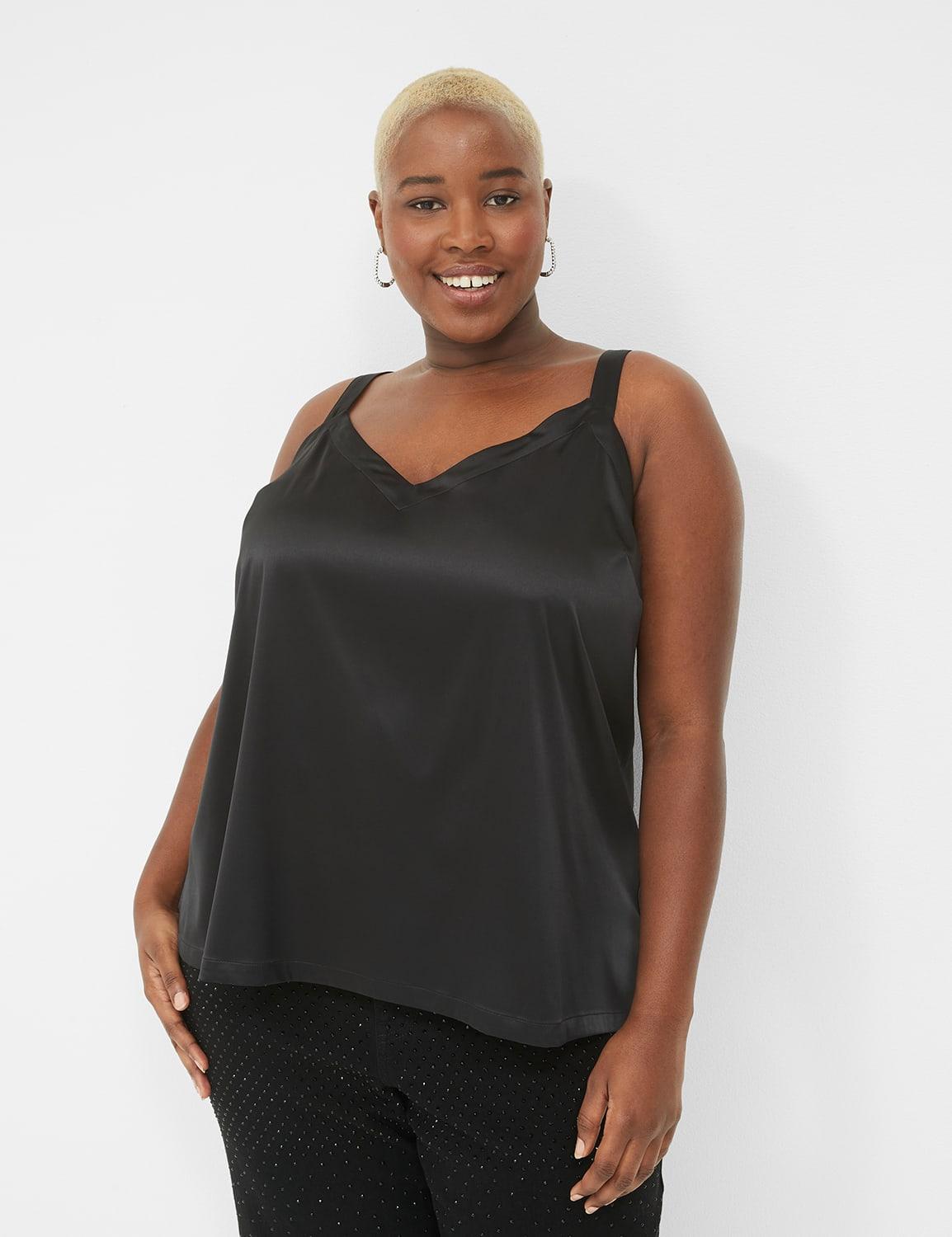 relaxed v-neck satin slip cami