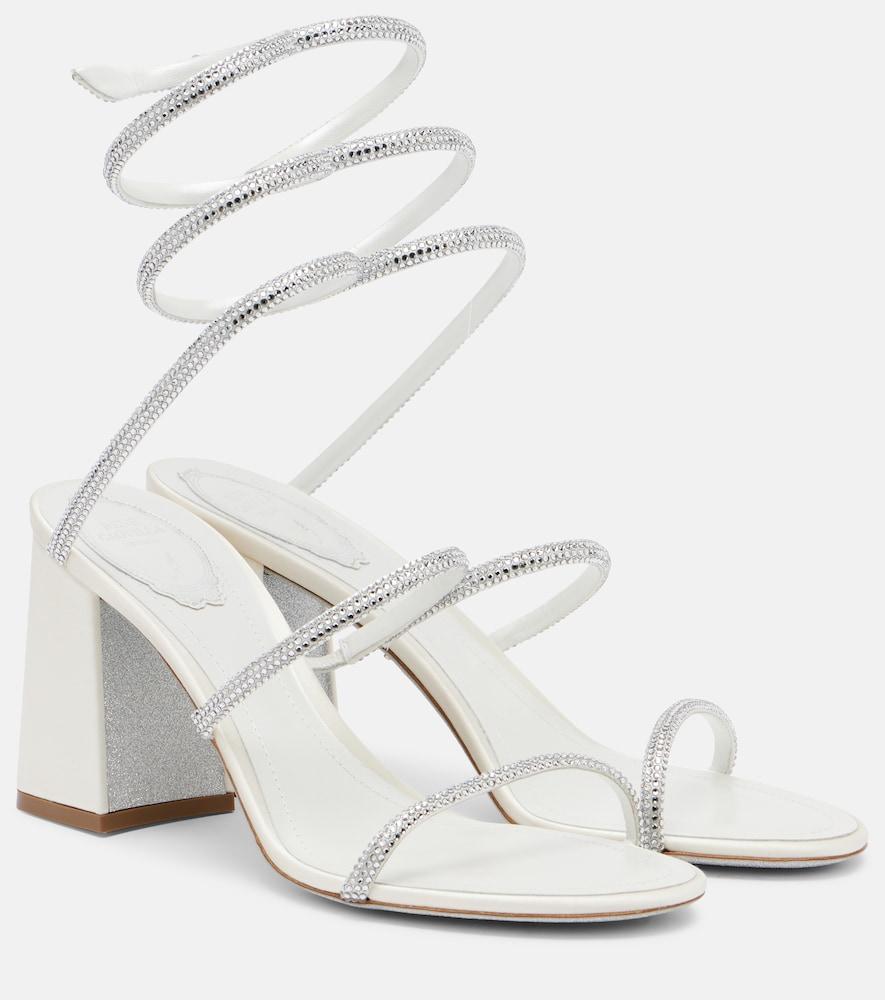 rene caovilla 80 embellished satin sandals