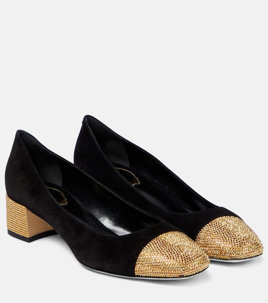 rene caovilla bonnie embellished suede pumps
